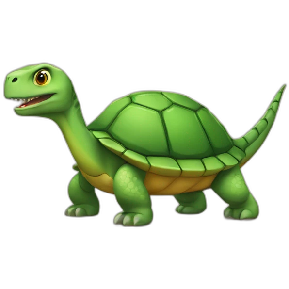Tortue sur un dinosaure emoji