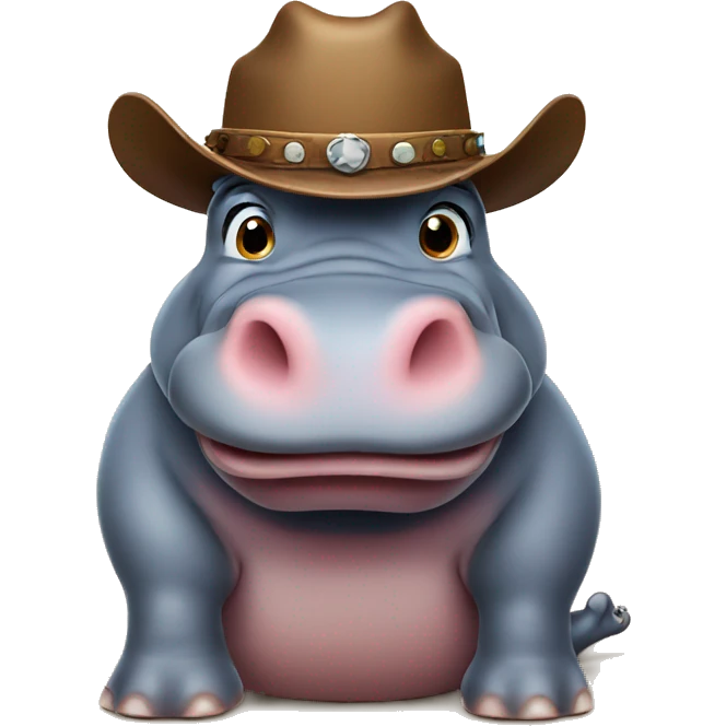 Hippo with cowboy hat emoji
