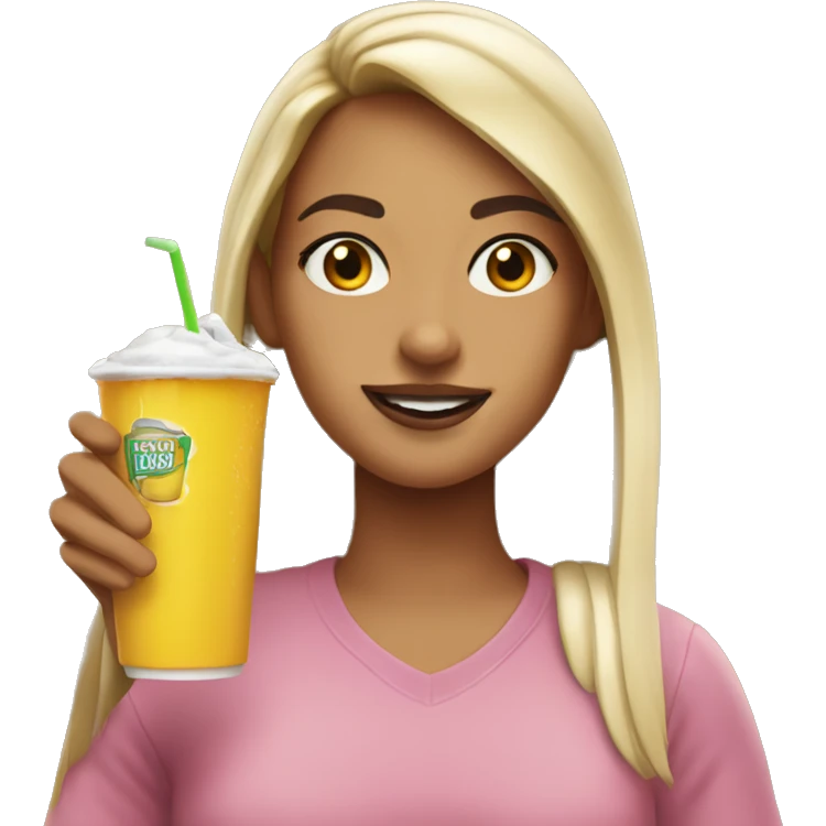 Girl drinking NOCCO emoji