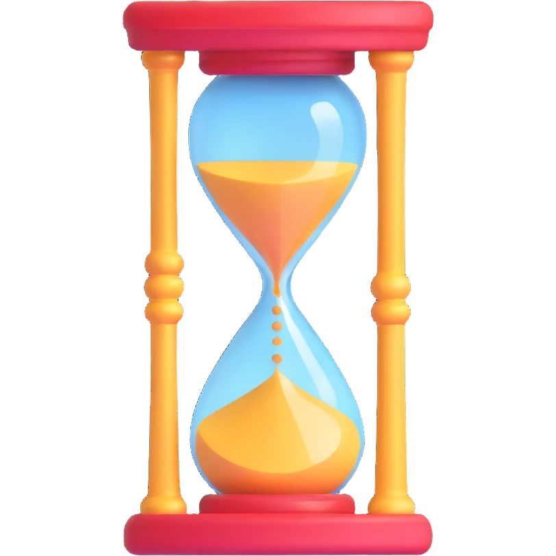 hourglass icon, color #7CB4A9, 3D style, matte finish, simple, no text emoji