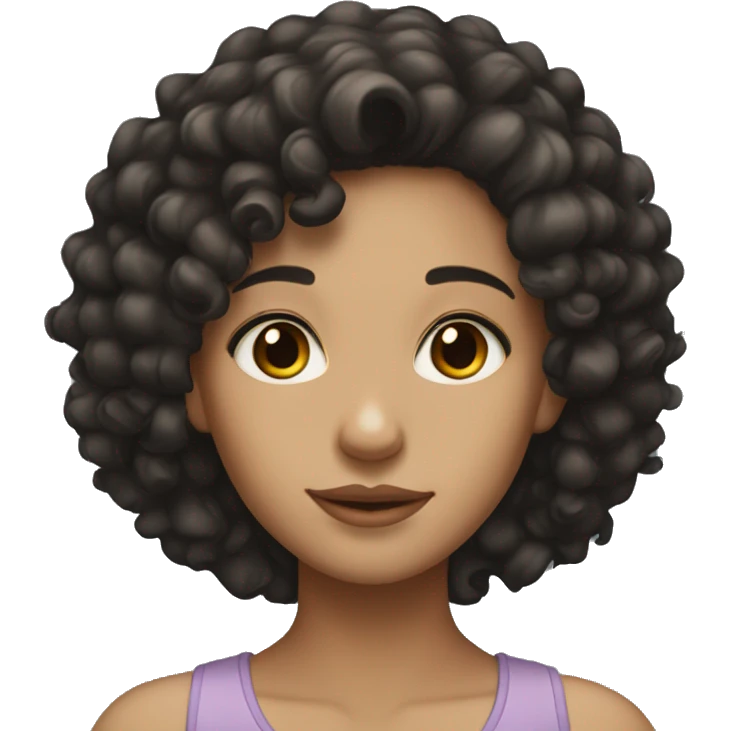 girl with curly black hair brown eyes and light skin emoji