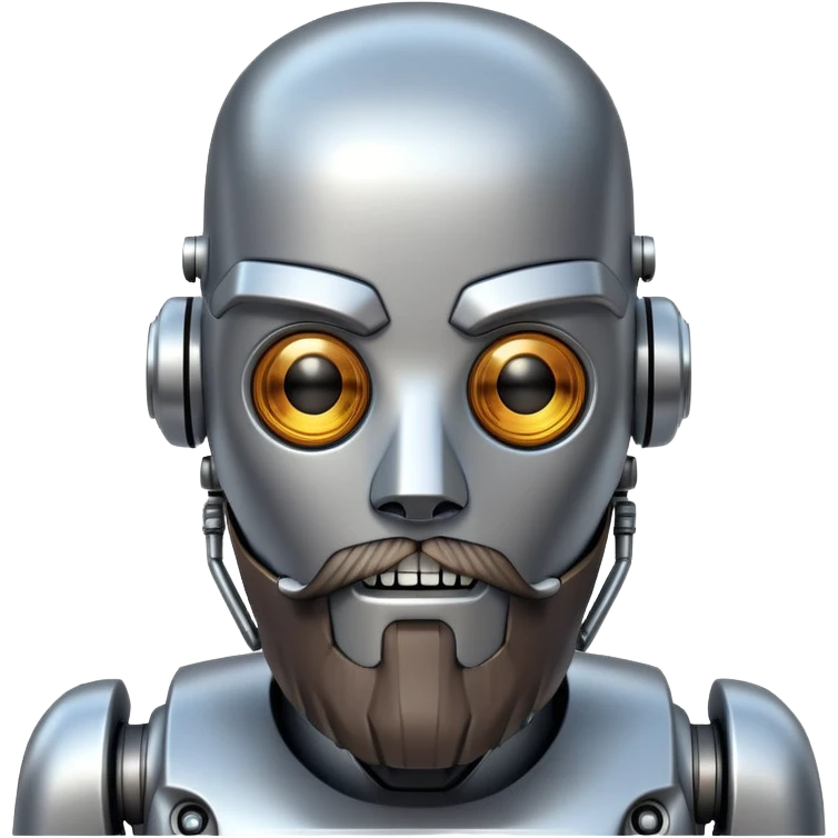 A robot with a beard emoji