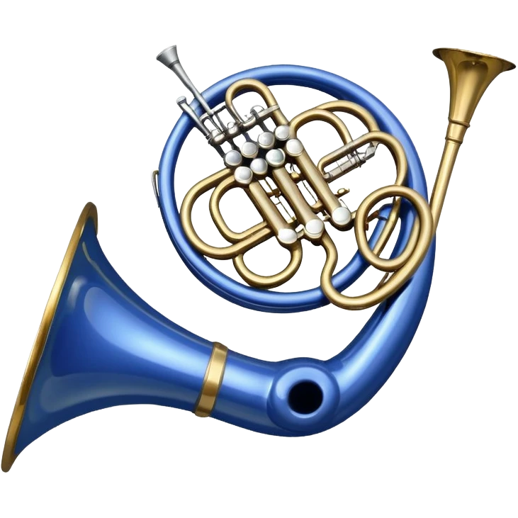 Blue french horn emoji