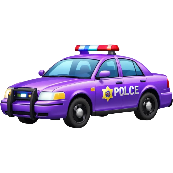glitter purple police car light emoji
