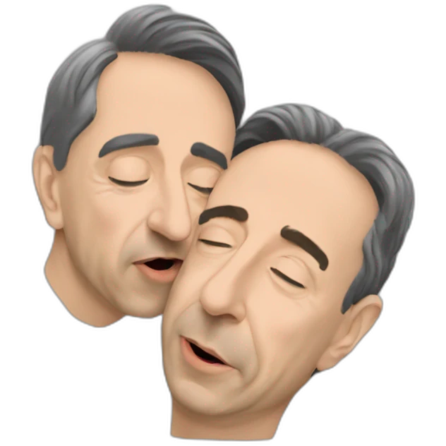 Mélenchon kissing Dric Zemmour emoji