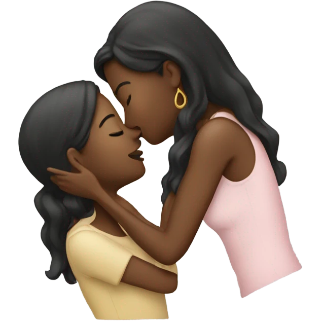 Two ladies kissing emoji