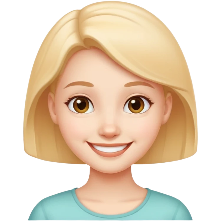 cute girl character with oval flat head emoji