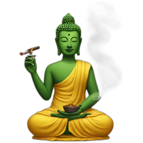 buddha smokes shisha emoji