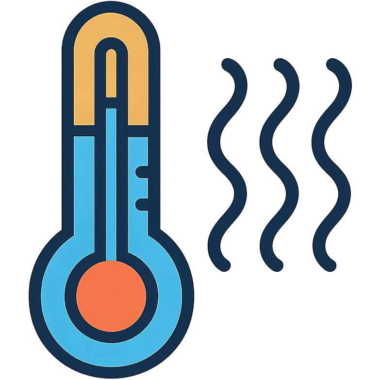 simple and clear temperature symbol icon, visual representation of temperature with thermometer or heat waves, suitable for UI emoji