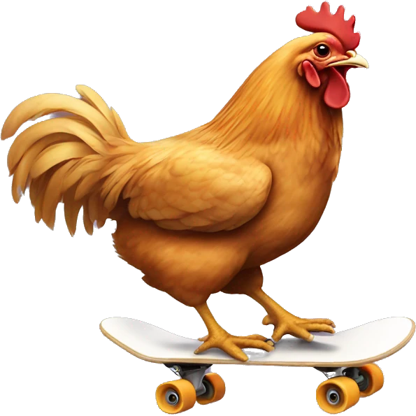 Chicken skateboarding  emoji