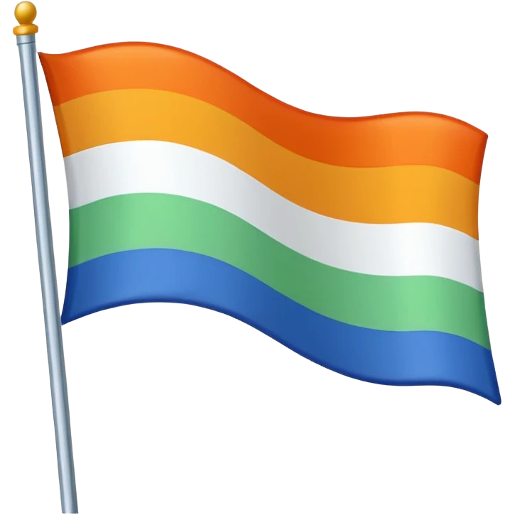 Emoji de drapeau avec les couleurs suivante : 🟦🟧🟩⚪️ plus clair le vert et oublie pas le blanc  emoji