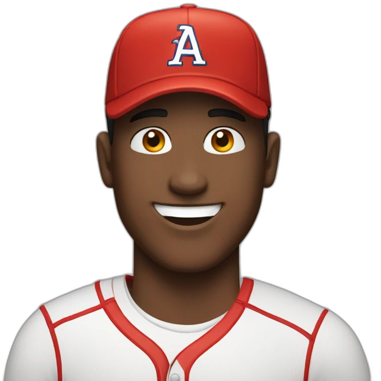 smiling man with red baseball cap emoji