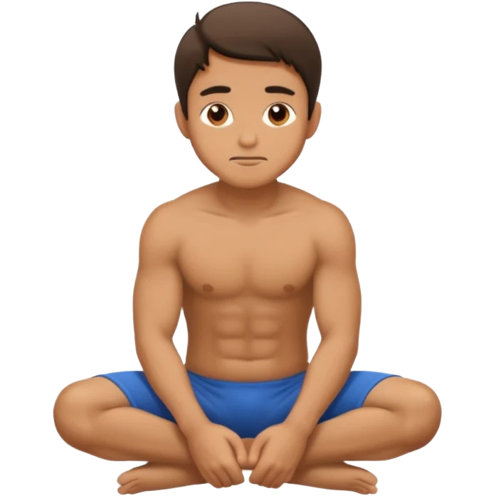 A regular man squatting with his hands on his knees emoji
