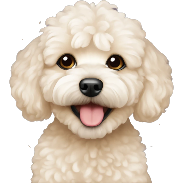 Happy new year mood beige maltipoo emoji