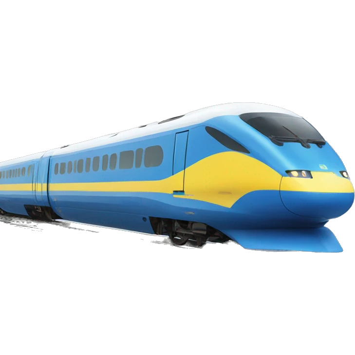 High Speed Train in Yellow and Blue emoji