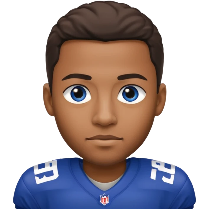 Black man with blue eyes in a NY giants jersey emoji