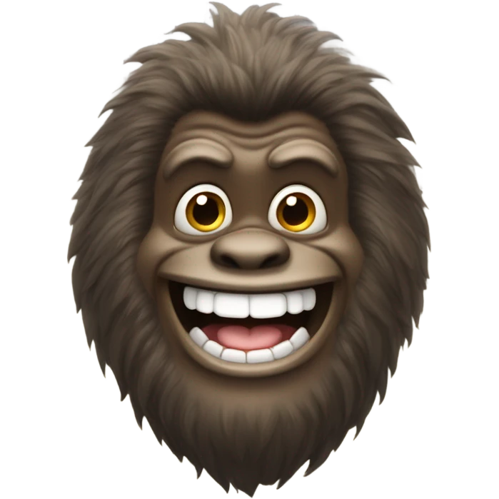 Bigfoot looking happy and excited emoji