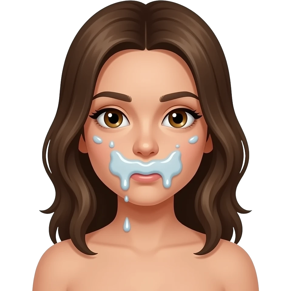 naked girl with cum on her face emoji