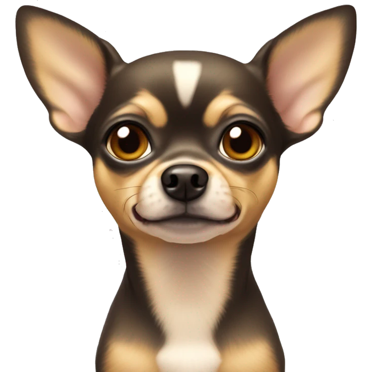 Short-haired fawn colored chihuahua with large eyes and ears emoji
