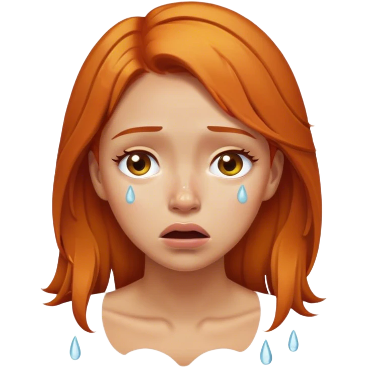 Ginger suprised White tears emoji