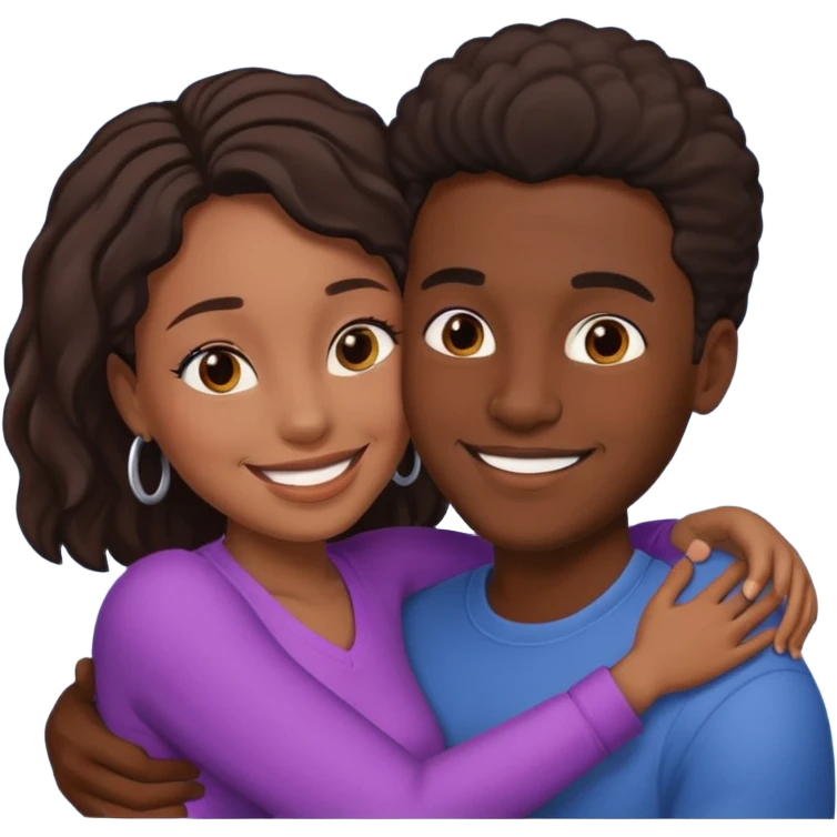 black man and woman embracing emoji