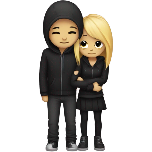 Emo couple hugging  emoji