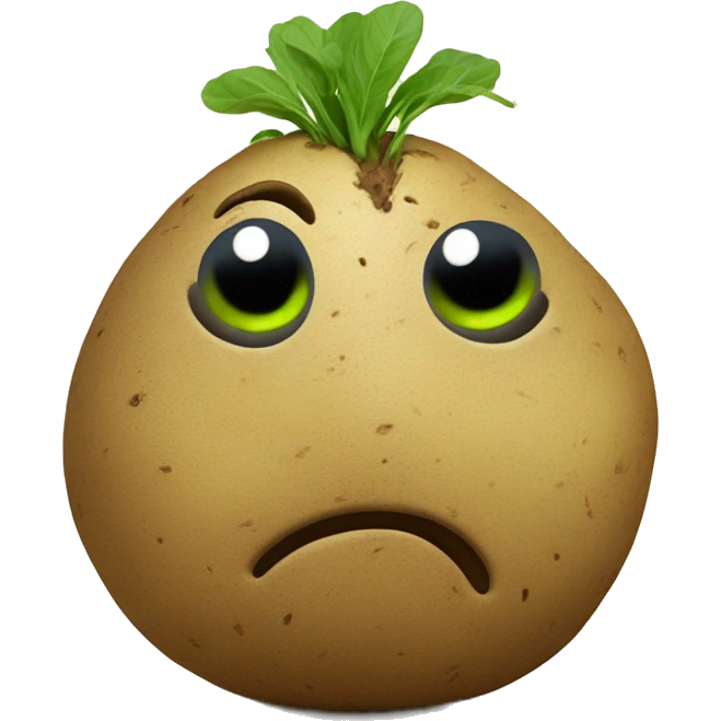sprouted potato with eyes and mouse watching comics  emoji