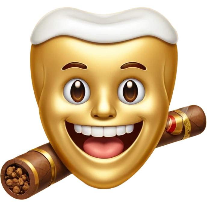 gold tooth with cigar emoji