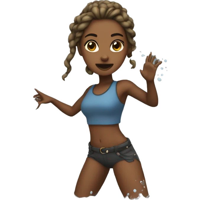 Slay girl rising on water emoji