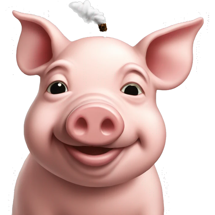 Pig smoking 420 emoji