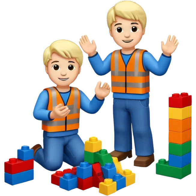 boys playing with legos full body emoji
