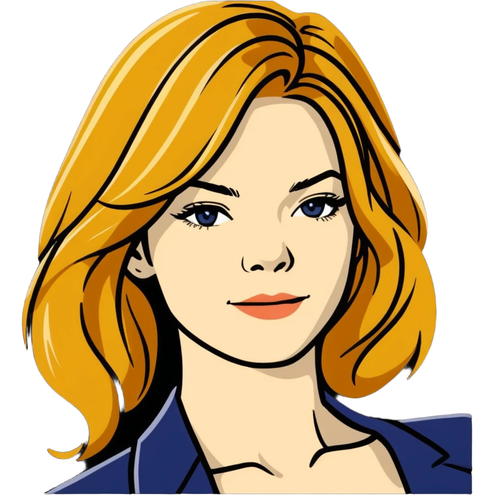Michelle Monaghan with honey blonde hair, elegant portrait emoji