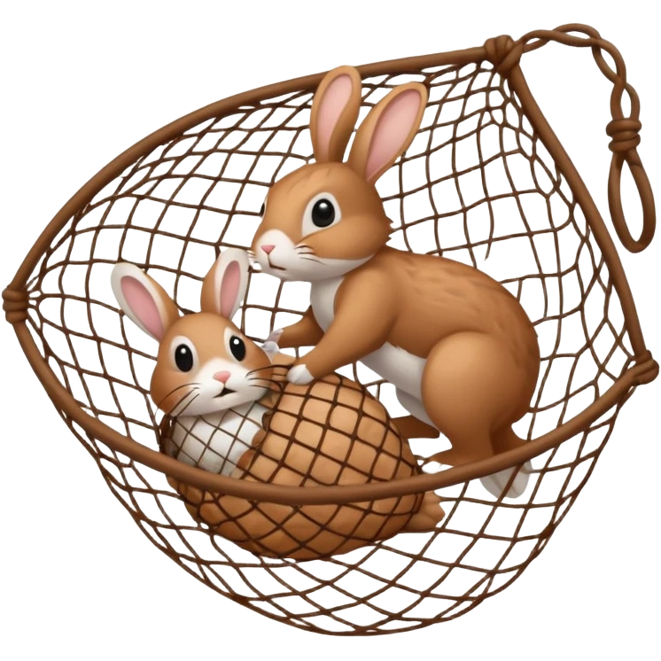 a fish net catching a rabbit emoji