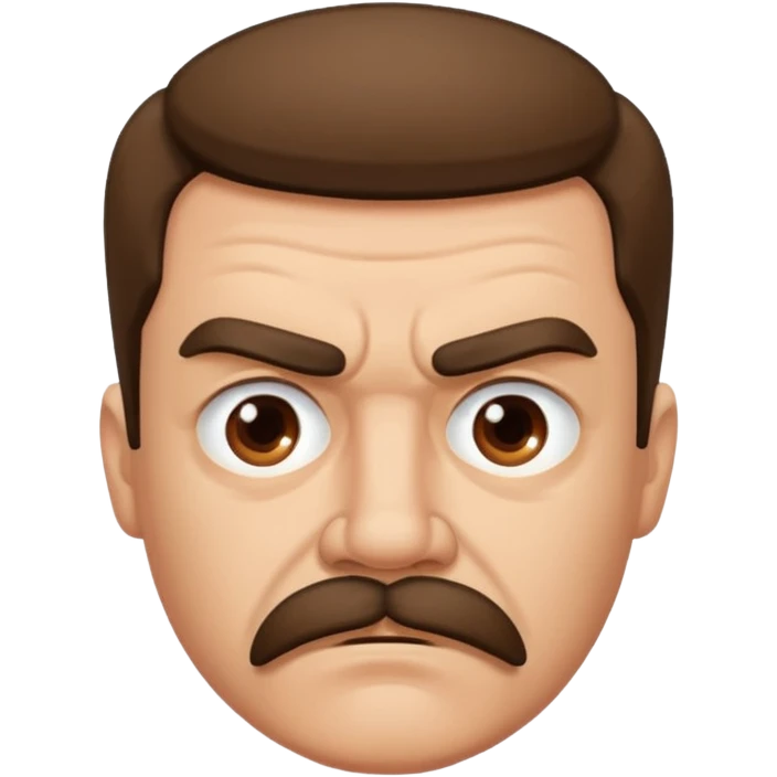 mustached man both sad and angry emoji