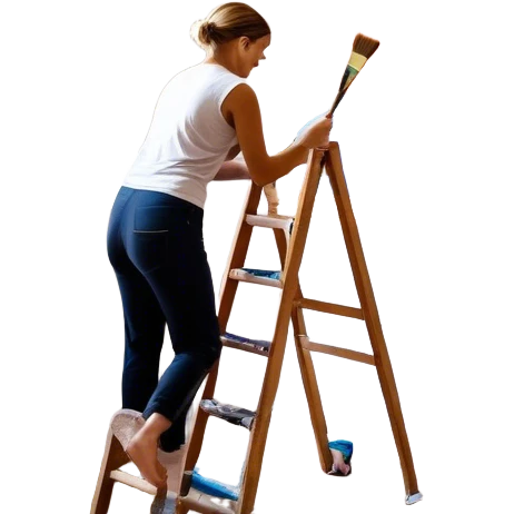 Create an icon that represents the wall painting, featuring a wall with a beautiful painting in progress. The design should include part of the wall decorated with colorful patterns or a mural, a paintbrush and a roller . The icon should show the process of creating the artwork, with the brush strokes visible on the wall, symbolizing the artistic nature of the craft. The composition should be balanced and harmonious, evoking creativity and skill. The background should be transparent. emoji