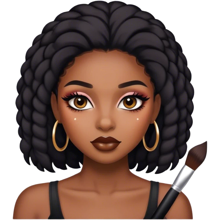 A black girl with makeup baddie emoji