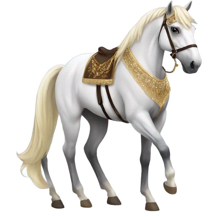 Majestic horse wearing chic outfit emoji