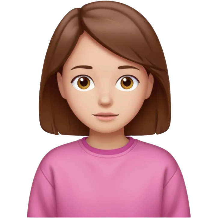 sleeping pink sweatshirt brown hair emoji