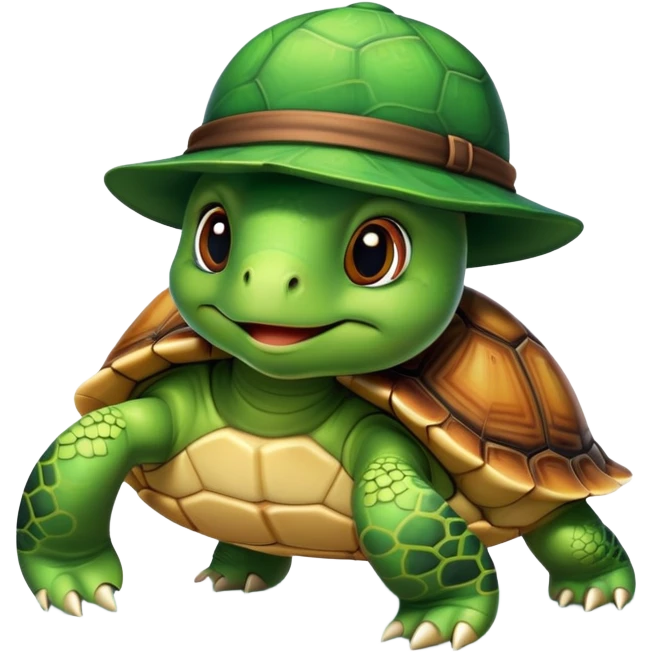 Turtle with hat emoji