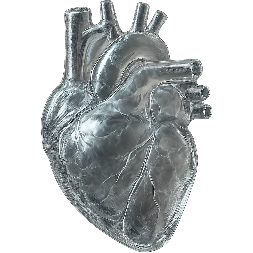 realistic digital art of a heart with a transparent glass look, no background emoji