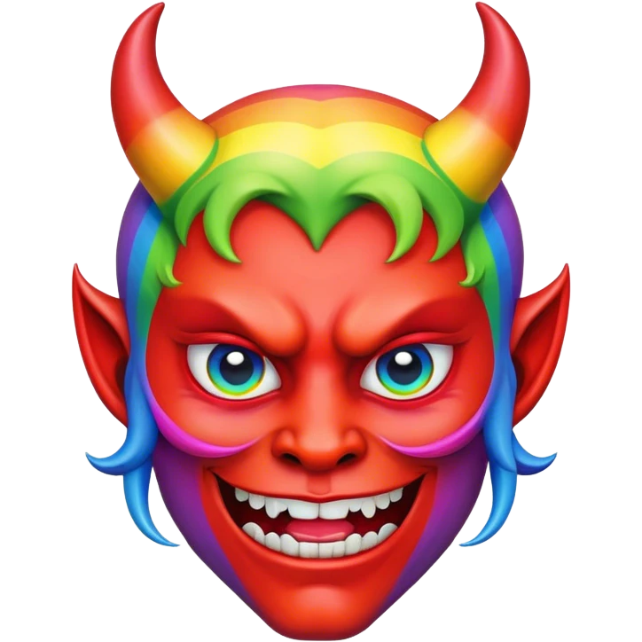 Rainbow devil face emoji