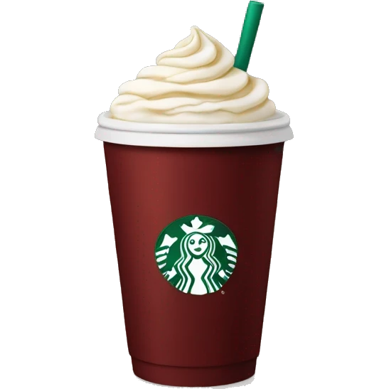 Dark red starbucks emoji