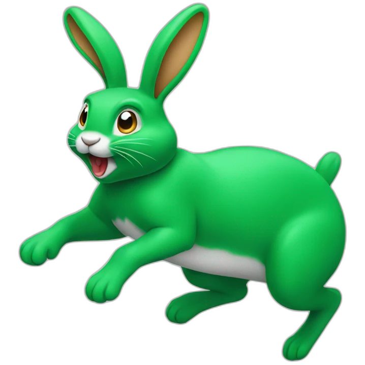 jumping green rabbit emoji