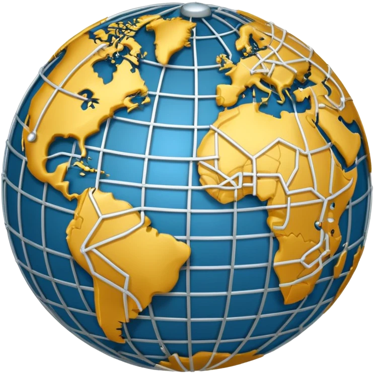 a globe with interconnected lines, representing global cooperation emoji