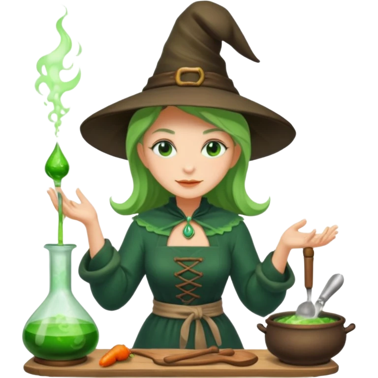 green witch cooking potion emoji