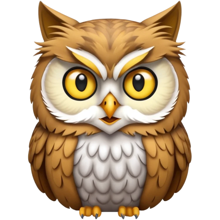 Cat mixed with a owl emoji