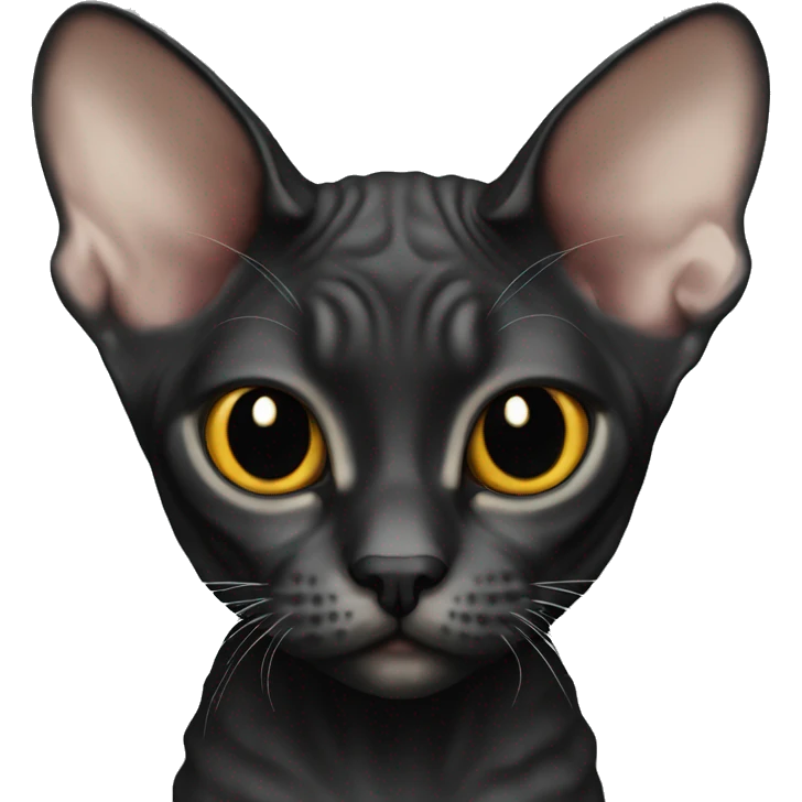 Devon rex cat black emoji