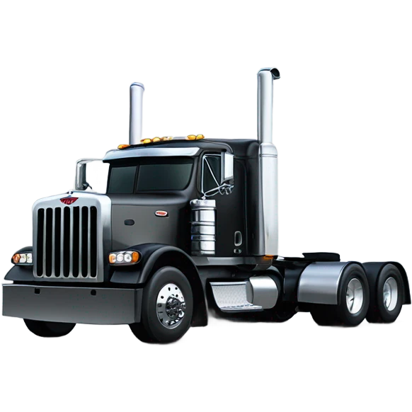 Peterbilt 389 black with flat top and dual rear tires and flat bumper emoji