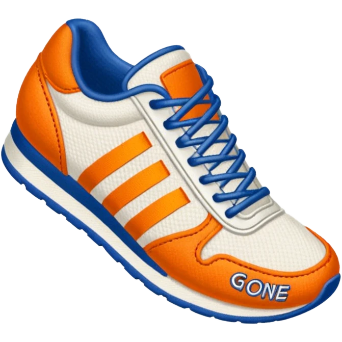 An embroidered patch showing the words "GO ONE MORE" and an orange runner's shoe emoji