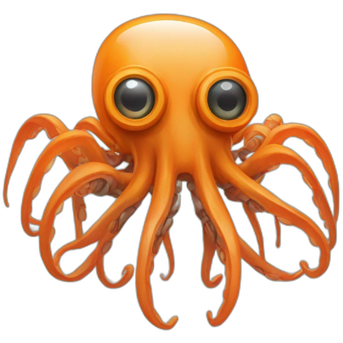 Robot squid ai orange shades emoji